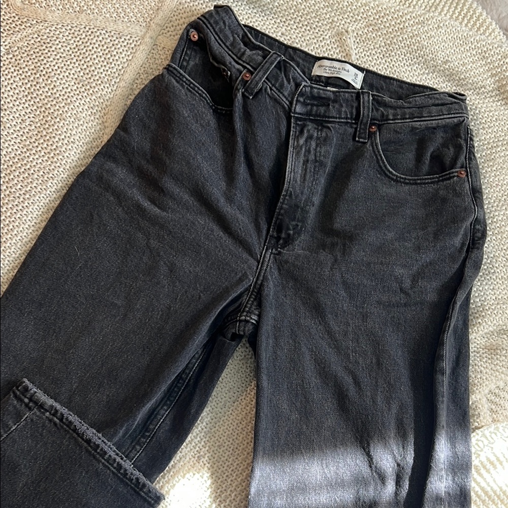Abercrombie & Fitch Black Straight Leg Jeans